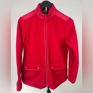 Talbots Red Quilted Zip-Up Jacket Petite Small